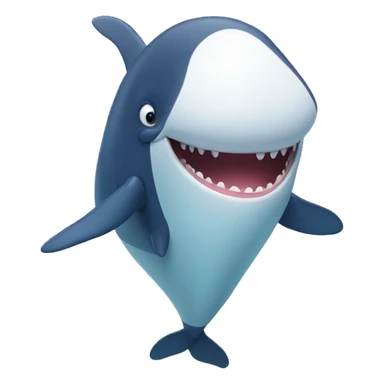whale with large mouth sticker