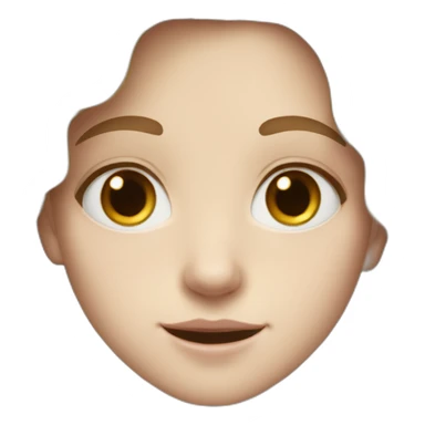 White kid with freckles and brown hair, hazel eyes, medium length hair sticker