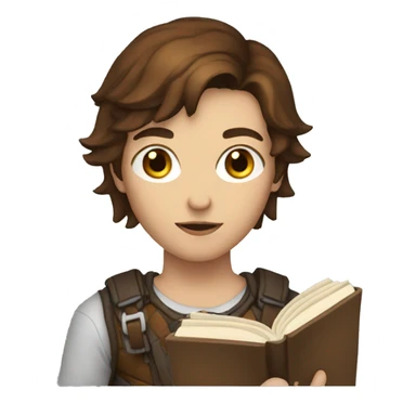human rogue with brown hair holding a book  sticker