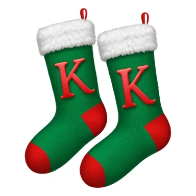 christmas socks with K sticker