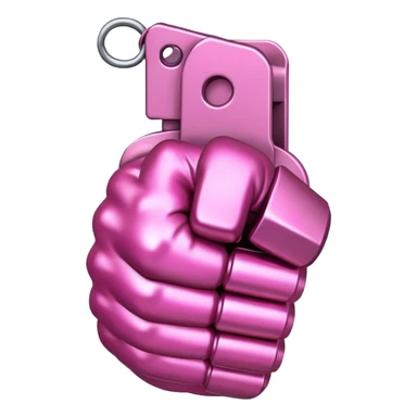 Pink fist grenade sticker