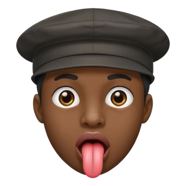 Negro con gorra sacando la lengua sticker
