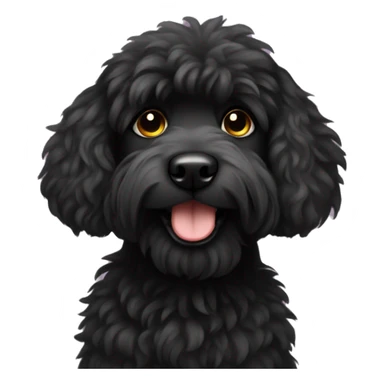 black fluffy doodle dog sticker