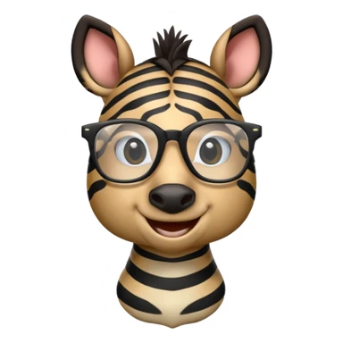 zebra with glasses sticker