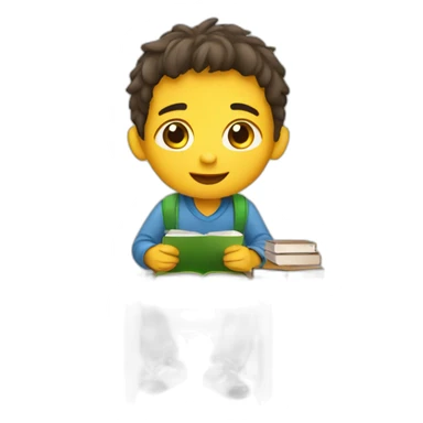 boy doing homework sticker