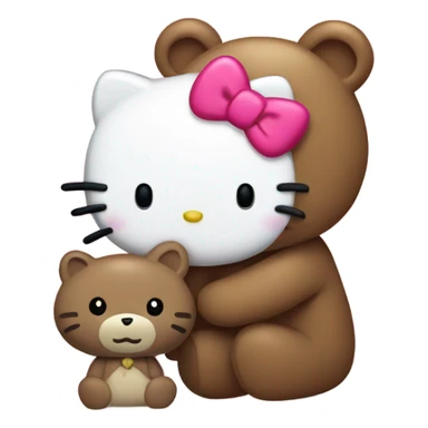 hello kitty with bear  sticker