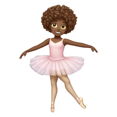 Curly brown hair ballerina  sticker