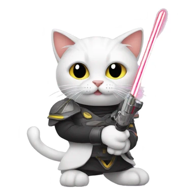 Cat with lasersword sticker