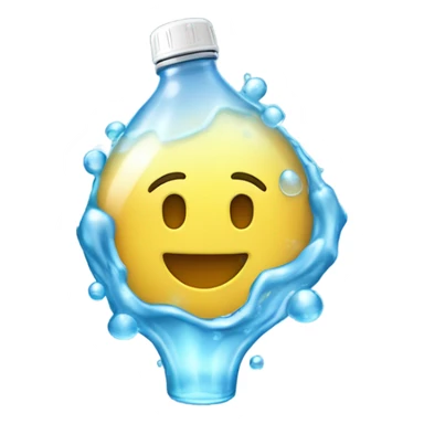 A glowing water bottle with droplets. sticker