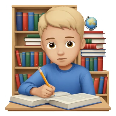 Boy revising for gcse exams sticker