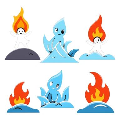 four elements nature powers sticker
