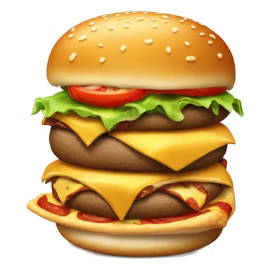burger and slice of pizza sticker