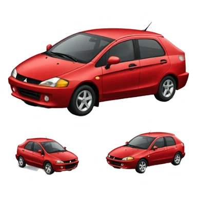 Red car mitsubishi colt 98 sticker