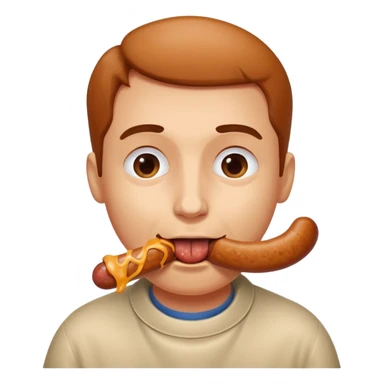 Face eating a sausage sticker