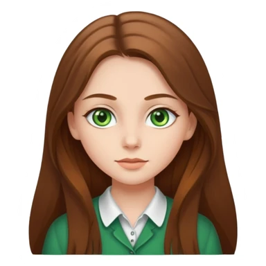 Vull una noia amb els cabells marró llargs, ulls verds i roba molt maca sticker