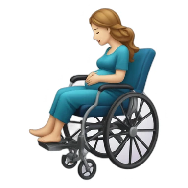 Une femme enceinte en chaise roulante buvant de l’eau sticker