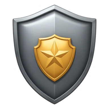 Steel gray shield with bicep flex icon sticker