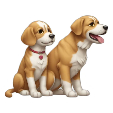 Chat fait calin a chien sticker