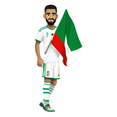 Mahrez avec un drapeau d l'algérie  sticker