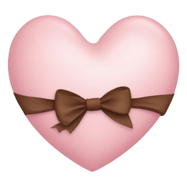 Light pink heart with brown bow sticker
