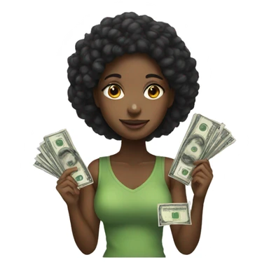 Black girl with money sticker