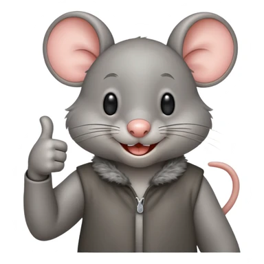 a smiling mouse giving a thumbs up sticker