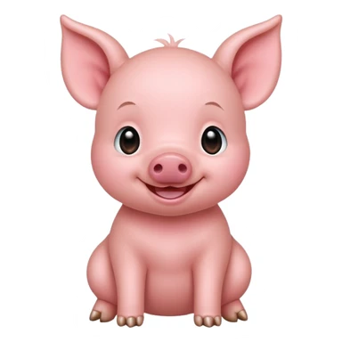 baby Smiling Piglet – standing with round cheeks and happy face sticker