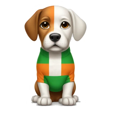 Dog wearing Irish flag underpants sticker