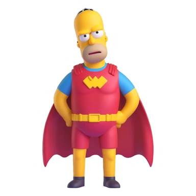 Homer Simpson dressed as a superhero sticker