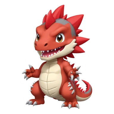 Cute Baby Chibi Digimon-Tyrantrum-Tyrunt-hybrid (full body) sticker