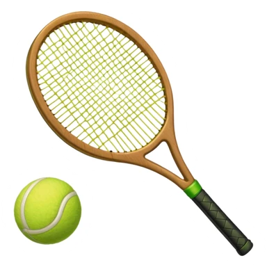 Tennis racket with a green tennis ball sticker