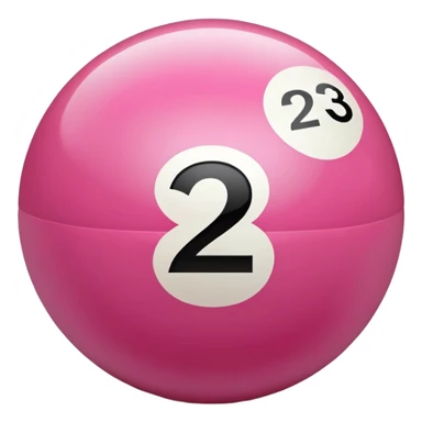 pink billiard ball with the number 23 sticker