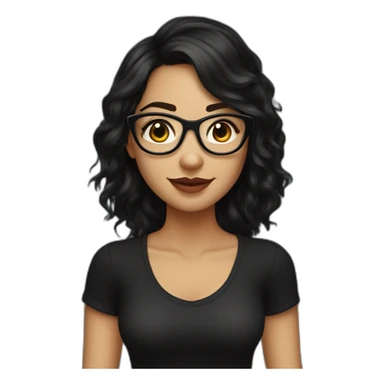 Tango-dancing-whgoth-girl-dark-hair-with-glasses-black-tshirt sticker