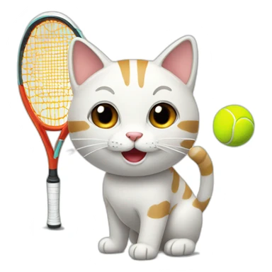 Lovely cat playing tennis sticker