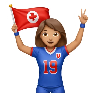 woman celebrating a flag football touchdown sticker