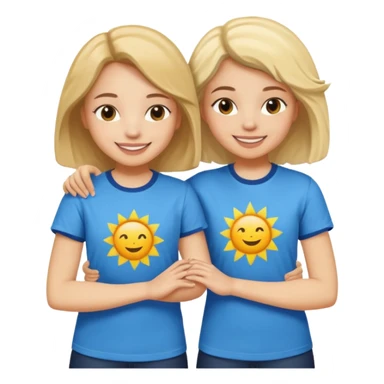 Two Girls with their arms around each other at summer camp sticker