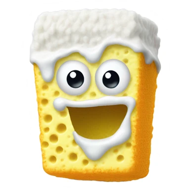 kitchen sponge covered in yogurt sticker