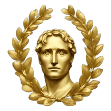 Laurel wreath napoleon golden statue sticker