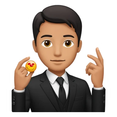 Man in suit, side camera sticker