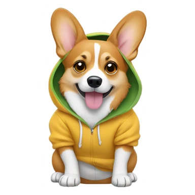 Corgi wearing a hoodie sticker