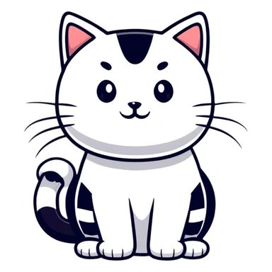 cat with white fur at the bottom and silver stripes at the top sticker