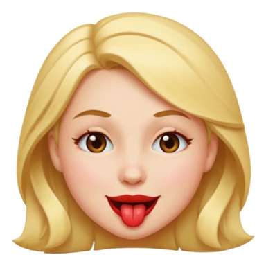 girl biting lip winking  sticker