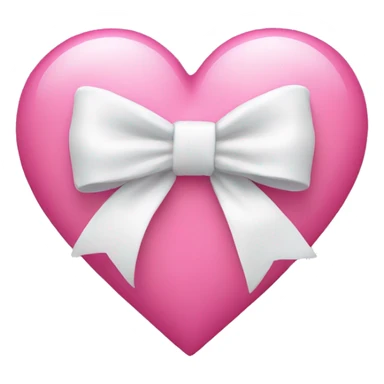 pink heart with white bow sticker