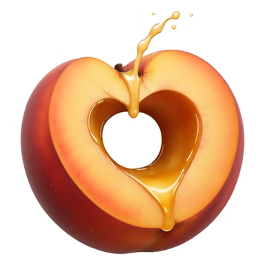 black hole in the middle of a peach. milk is leaking out of the hole sticker