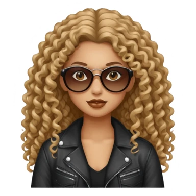 Biker Gang with Sunglasses,girl, long curly hair, sunglasses sticker