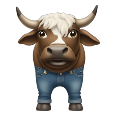 Bull in jeans sticker