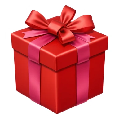 red gift box with bright colored ribbons sticker