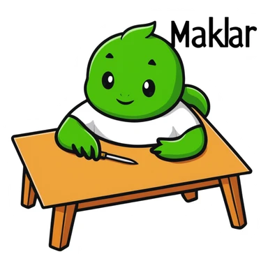 table with MAKAR written on top sticker