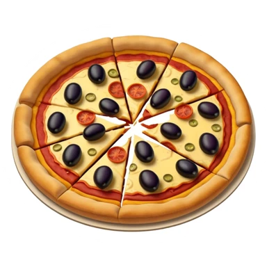 a pie chart sitting on top of a pizza  which has no other toppings sticker