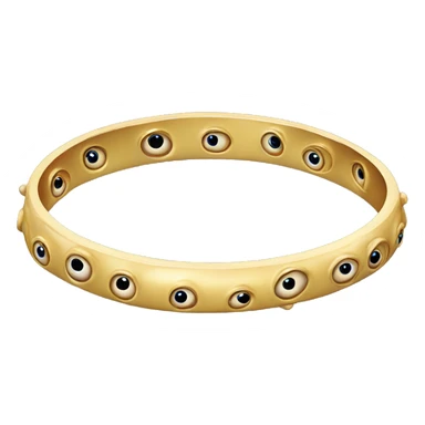 very thin gold bangle ring studded with eyeballs sticker